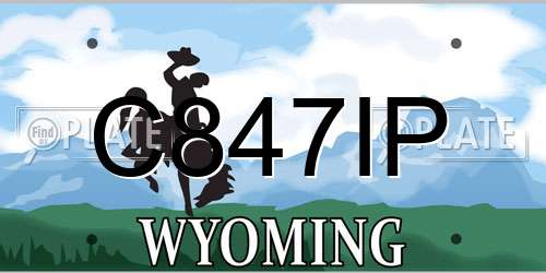 C847IP Wyoming License Plate