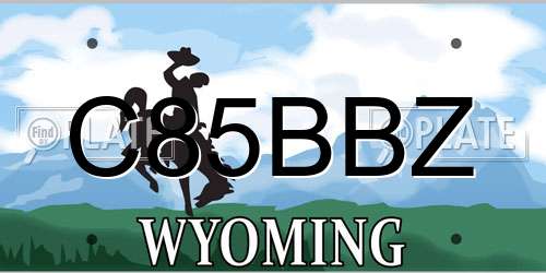 C85BBZ Wyoming License Plate