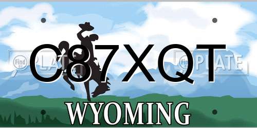 C87XQT Wyoming License Plate
