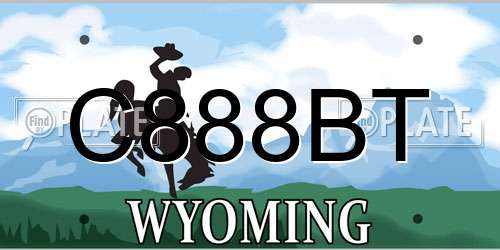 C888BT Wyoming License Plate
