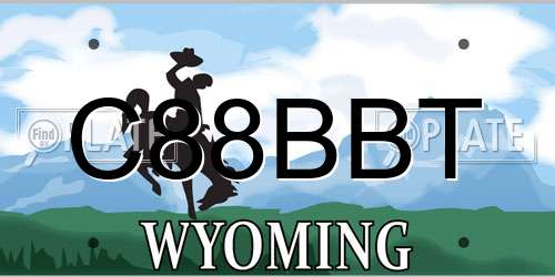 C88BBT Wyoming License Plate