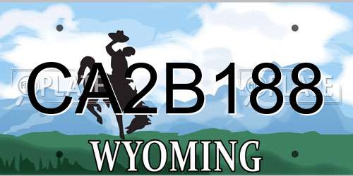 CA2B188 Wyoming License Plate