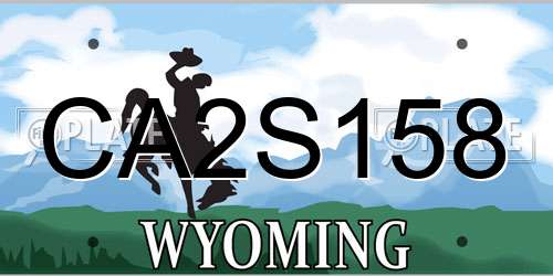 CA2S158 Wyoming License Plate