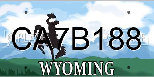 CA7B188 Wyoming License Plate