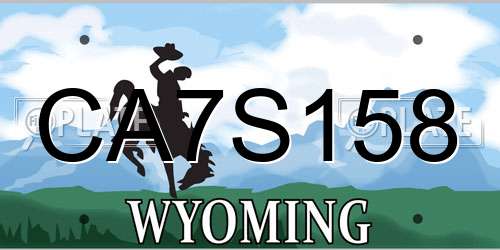 CA7S158 Wyoming License Plate