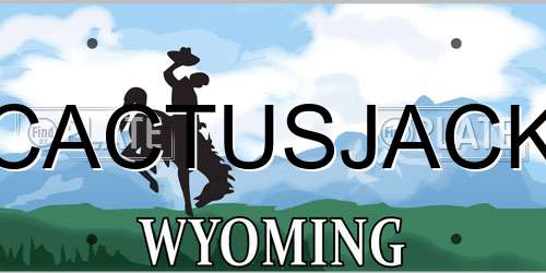 CACTUSJACK Wyoming License Plate