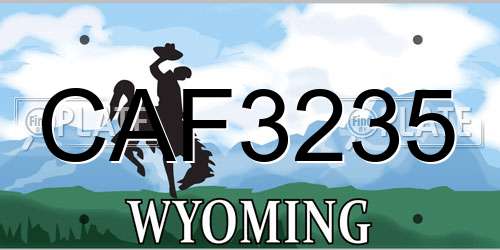 CAF3235 Wyoming License Plate