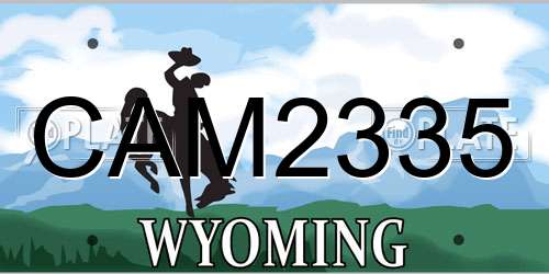 CAM2335 Wyoming License Plate