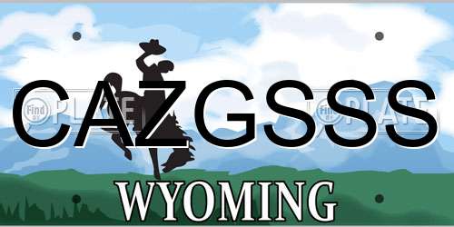 CAZGSSS Wyoming License Plate