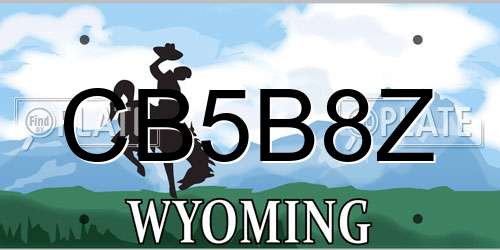CB5B8Z Wyoming License Plate