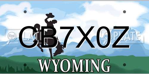 CB7X0Z Wyoming License Plate