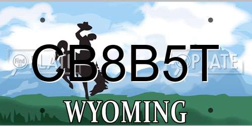 CB8B5T Wyoming License Plate