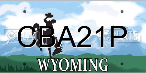 CBA21P Wyoming License Plate