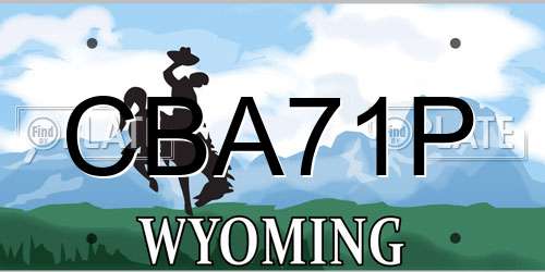 CBA71P Wyoming License Plate