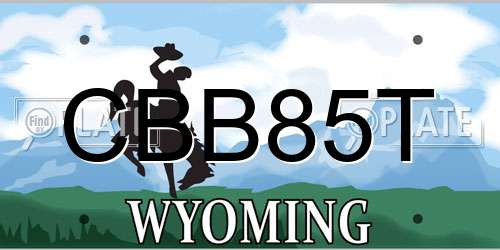 CBB85T Wyoming License Plate