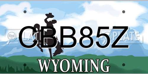 CBB85Z Wyoming License Plate