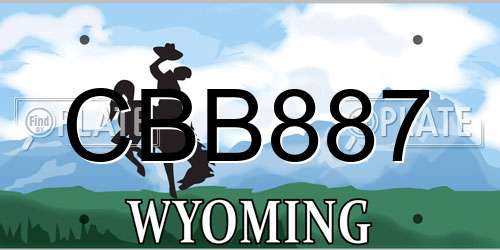 CBB887 Wyoming License Plate