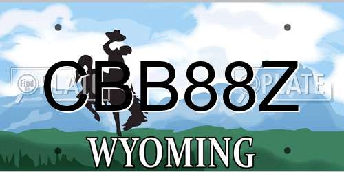 CBB88Z Wyoming License Plate