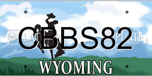CBBS82 Wyoming License Plate
