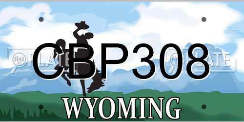CBP308 Wyoming License Plate