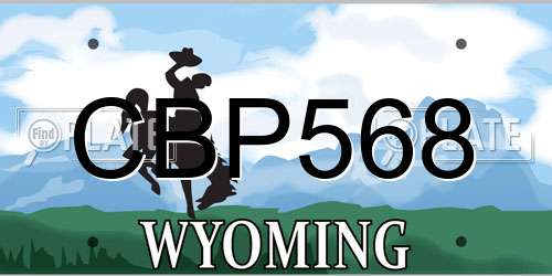 CBP568 Wyoming License Plate