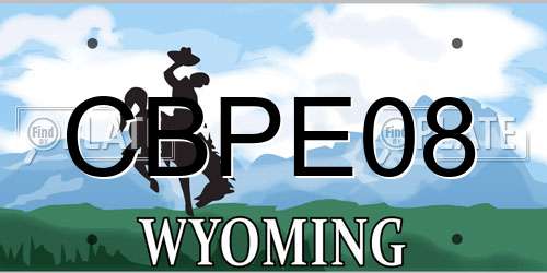 CBPE08 Wyoming License Plate