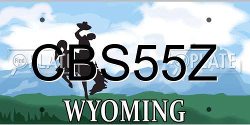 CBS55Z Wyoming License Plate