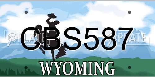 CBS587 Wyoming License Plate