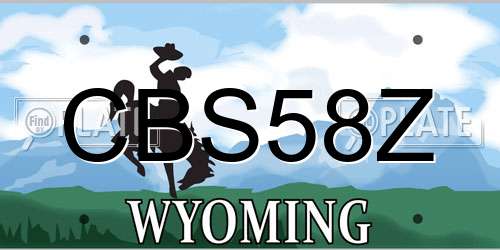 CBS58Z Wyoming License Plate