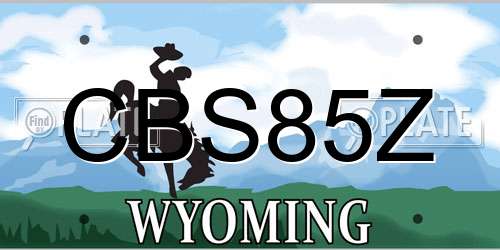CBS85Z Wyoming License Plate