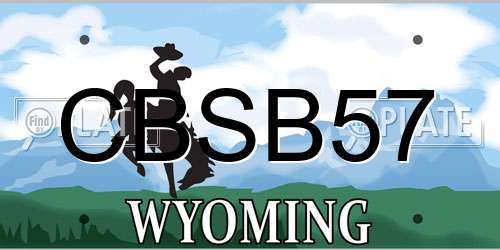 CBSB57 Wyoming License Plate