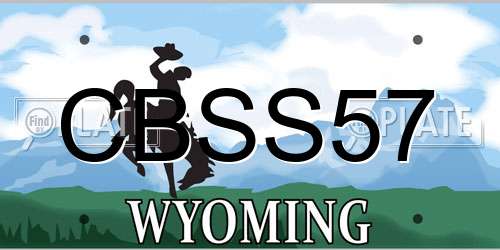 CBSS57 Wyoming License Plate