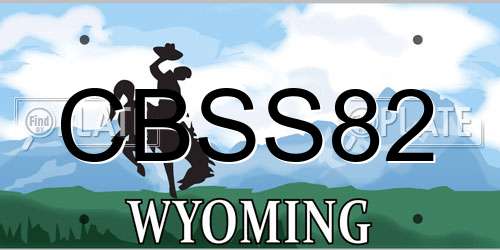CBSS82 Wyoming License Plate