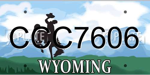 CCC7606 Wyoming License Plate