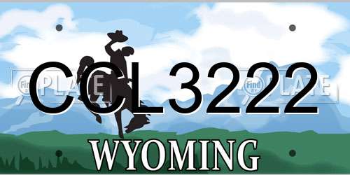 CCL3222 Wyoming License Plate