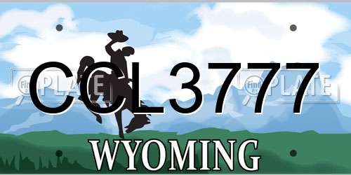CCL3777 Wyoming License Plate