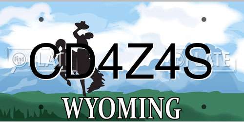 CD4Z4S Wyoming License Plate