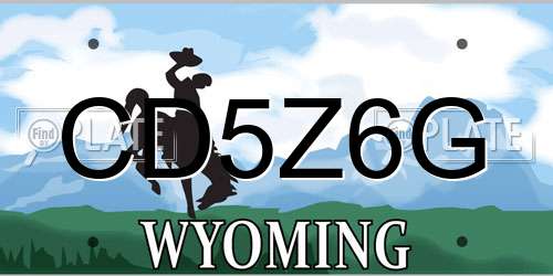 CD5Z6G Wyoming License Plate