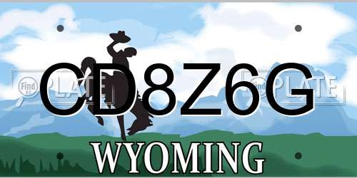 CD8Z6G Wyoming License Plate