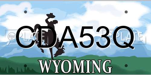 CDA53Q Wyoming License Plate