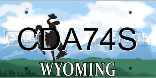 CDA74S Wyoming License Plate