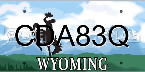 CDA83Q Wyoming License Plate