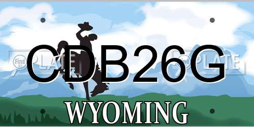 CDB26G Wyoming License Plate