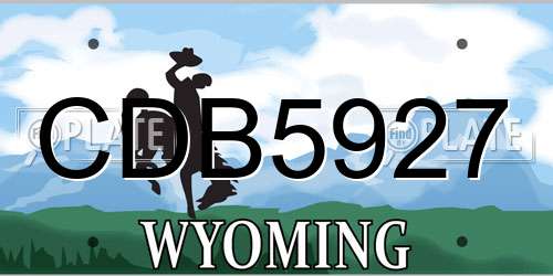 CDB5927 Wyoming License Plate