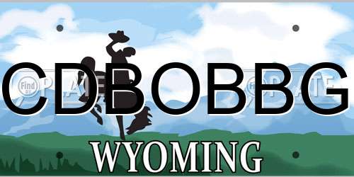 CDBOBBG Wyoming License Plate