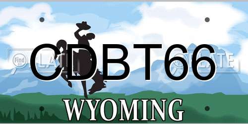 CDBT66 Wyoming License Plate