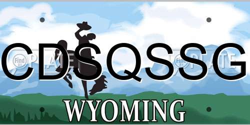 CDSQSSG Wyoming License Plate