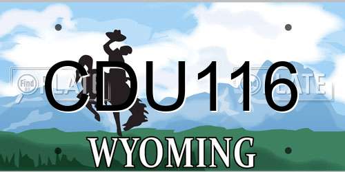 CDU116 Wyoming License Plate