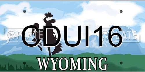 CDUI16 Wyoming License Plate