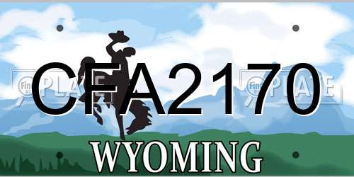 CFA2170 Wyoming License Plate